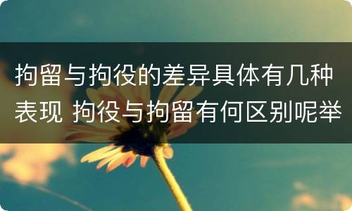 拘留与拘役的差异具体有几种表现 拘役与拘留有何区别呢举例说明