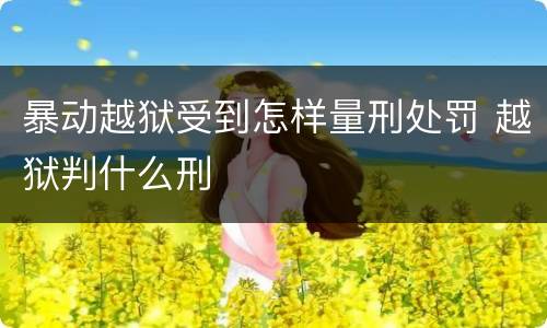 暴动越狱受到怎样量刑处罚 越狱判什么刑