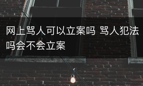 网上骂人可以立案吗 骂人犯法吗会不会立案