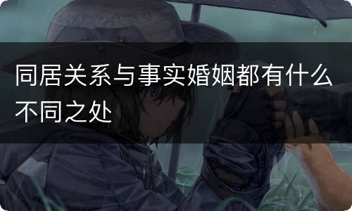 同居关系与事实婚姻都有什么不同之处