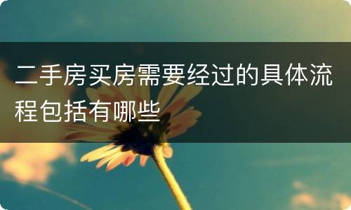 二手房买房需要经过的具体流程包括有哪些