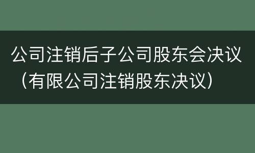 公司注销后子公司股东会决议（有限公司注销股东决议）