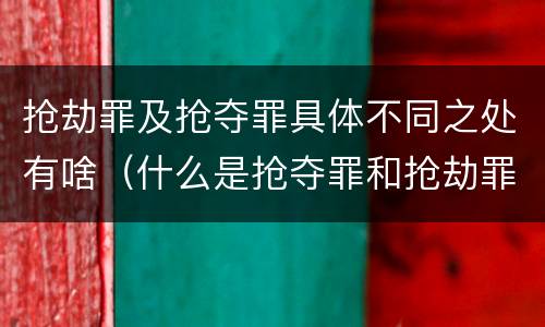 抢劫罪及抢夺罪具体不同之处有啥（什么是抢夺罪和抢劫罪）
