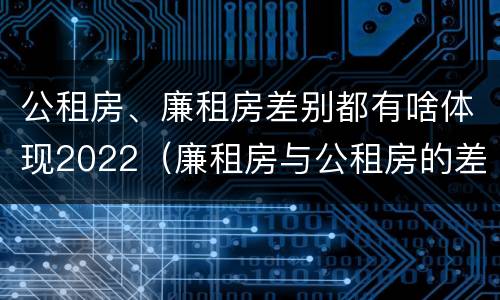 公租房、廉租房差别都有啥体现2022（廉租房与公租房的差别）