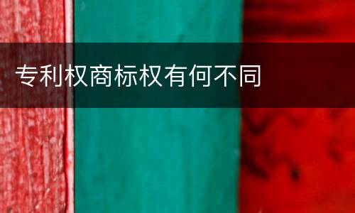 专利权商标权有何不同