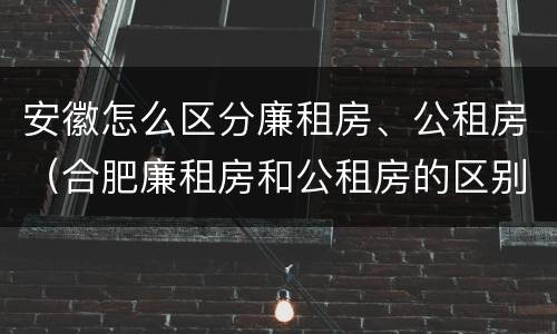 安徽怎么区分廉租房、公租房（合肥廉租房和公租房的区别）
