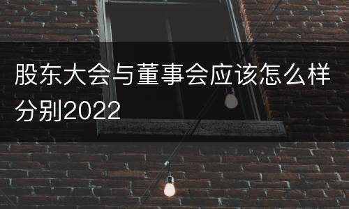 股东大会与董事会应该怎么样分别2022