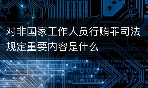 对非国家工作人员行贿罪司法规定重要内容是什么
