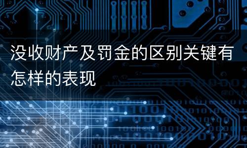 没收财产及罚金的区别关键有怎样的表现