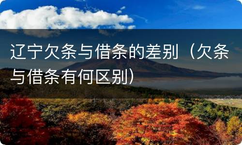 辽宁欠条与借条的差别（欠条与借条有何区别）
