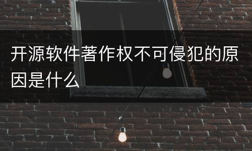 开源软件著作权不可侵犯的原因是什么