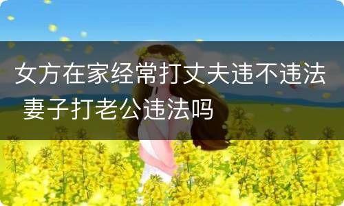 女方在家经常打丈夫违不违法 妻子打老公违法吗