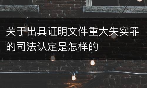 关于出具证明文件重大失实罪的司法认定是怎样的