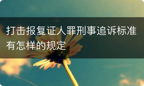 打击报复证人罪刑事追诉标准有怎样的规定