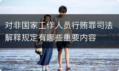 对非国家工作人员行贿罪司法解释规定有哪些重要内容