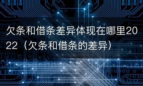 欠条和借条差异体现在哪里2022（欠条和借条的差异）