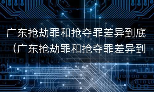 广东抢劫罪和抢夺罪差异到底（广东抢劫罪和抢夺罪差异到底多大）