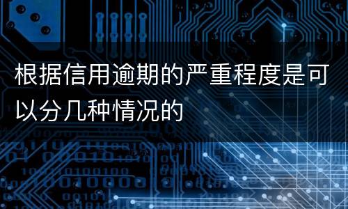 根据信用逾期的严重程度是可以分几种情况的