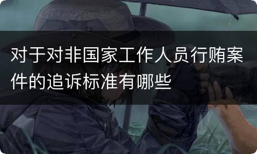 对于对非国家工作人员行贿案件的追诉标准有哪些