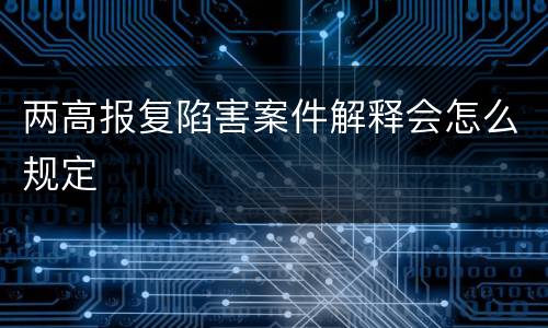 两高报复陷害案件解释会怎么规定