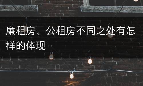 廉租房、公租房不同之处有怎样的体现