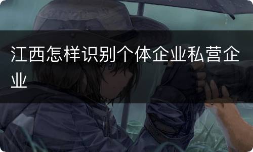 江西怎样识别个体企业私营企业