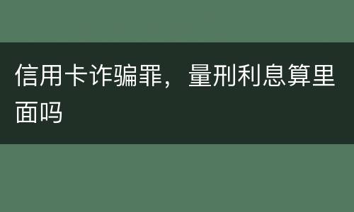 信用卡诈骗罪，量刑利息算里面吗