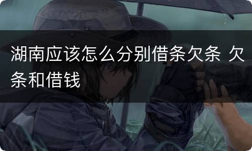 湖南应该怎么分别借条欠条 欠条和借钱