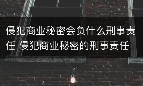 侵犯商业秘密会负什么刑事责任 侵犯商业秘密的刑事责任
