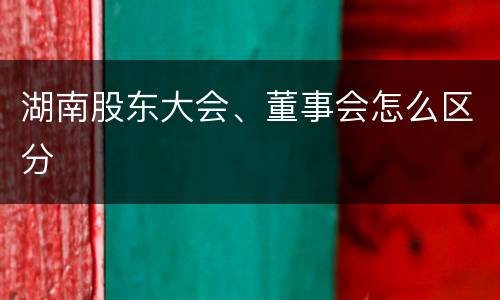 湖南股东大会、董事会怎么区分