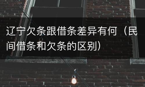 辽宁欠条跟借条差异有何（民间借条和欠条的区别）