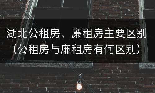 湖北公租房、廉租房主要区别（公租房与廉租房有何区别）