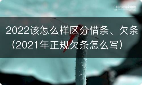 2022该怎么样区分借条、欠条（2021年正规欠条怎么写）