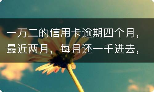 一万二的信用卡逾期四个月，最近两月，每月还一千进去，银行说要起诉，我该怎么办