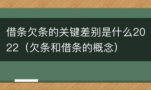 借条欠条的关键差别是什么2022（欠条和借条的概念）