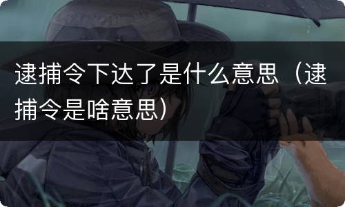逮捕令下达了是什么意思（逮捕令是啥意思）