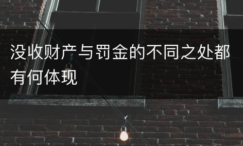 没收财产与罚金的不同之处都有何体现