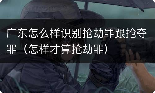 广东怎么样识别抢劫罪跟抢夺罪（怎样才算抢劫罪）