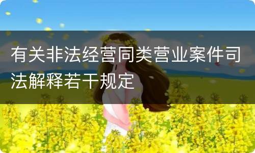 有关非法经营同类营业案件司法解释若干规定
