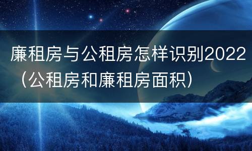 廉租房与公租房怎样识别2022（公租房和廉租房面积）