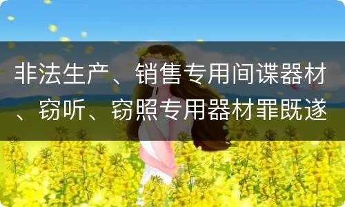 非法生产、销售专用间谍器材、窃听、窃照专用器材罪既遂量刑标准细分是怎样的