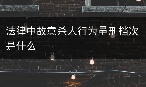 法律中故意杀人行为量刑档次是什么