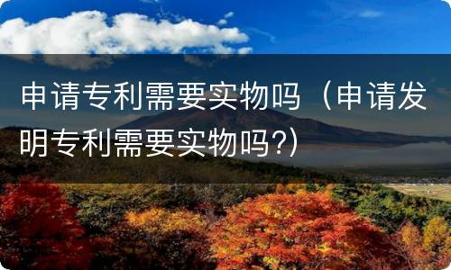 申请专利需要实物吗（申请发明专利需要实物吗?）
