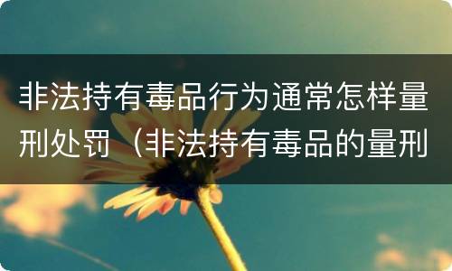 非法持有毒品行为通常怎样量刑处罚（非法持有毒品的量刑标准）