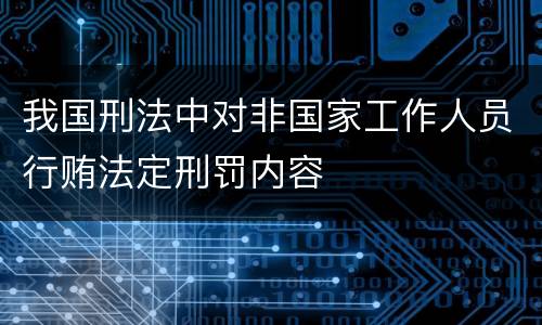 我国刑法中对非国家工作人员行贿法定刑罚内容