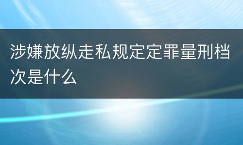 涉嫌放纵走私规定定罪量刑档次是什么