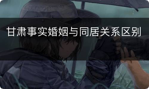 甘肃事实婚姻与同居关系区别