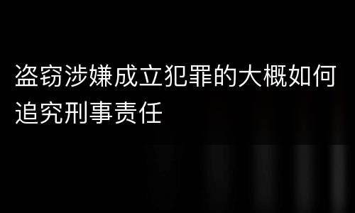 盗窃涉嫌成立犯罪的大概如何追究刑事责任