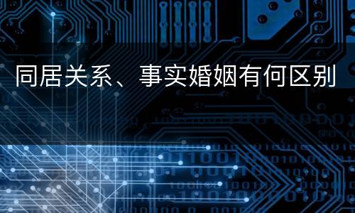 同居关系、事实婚姻有何区别