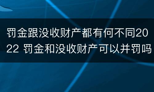 罚金跟没收财产都有何不同2022 罚金和没收财产可以并罚吗
